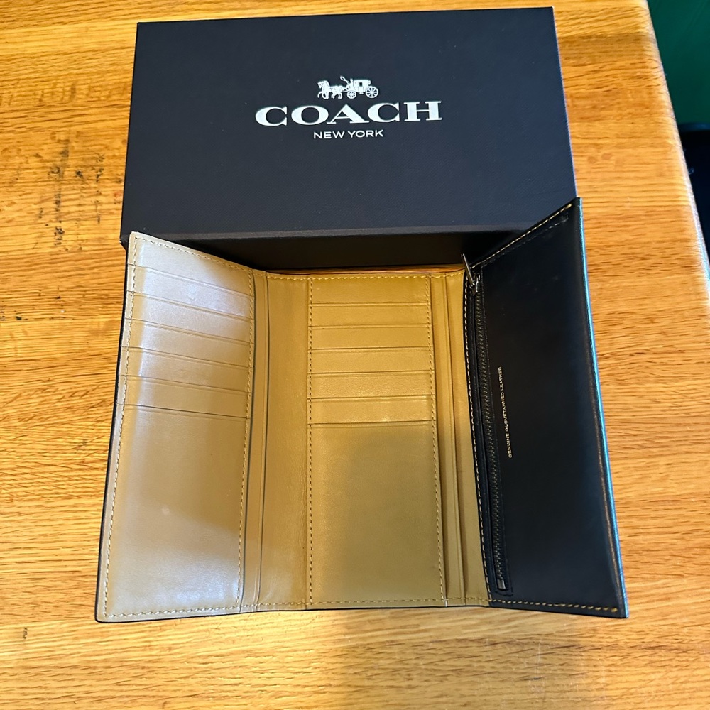 Coach Black Leather Satchel with Wallet - Picture 8 of 8